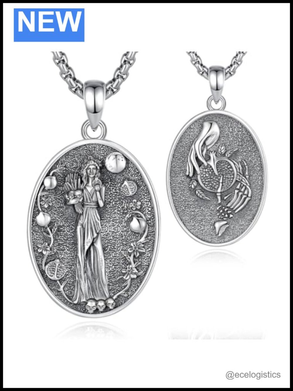 925 Sterling Silver Goddess Pendant Necklace Mythology Spiritual Jewelry